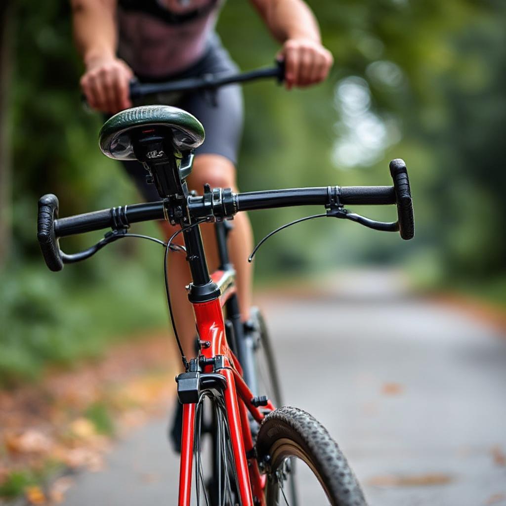 Mekaniker reparerar cykel i fält